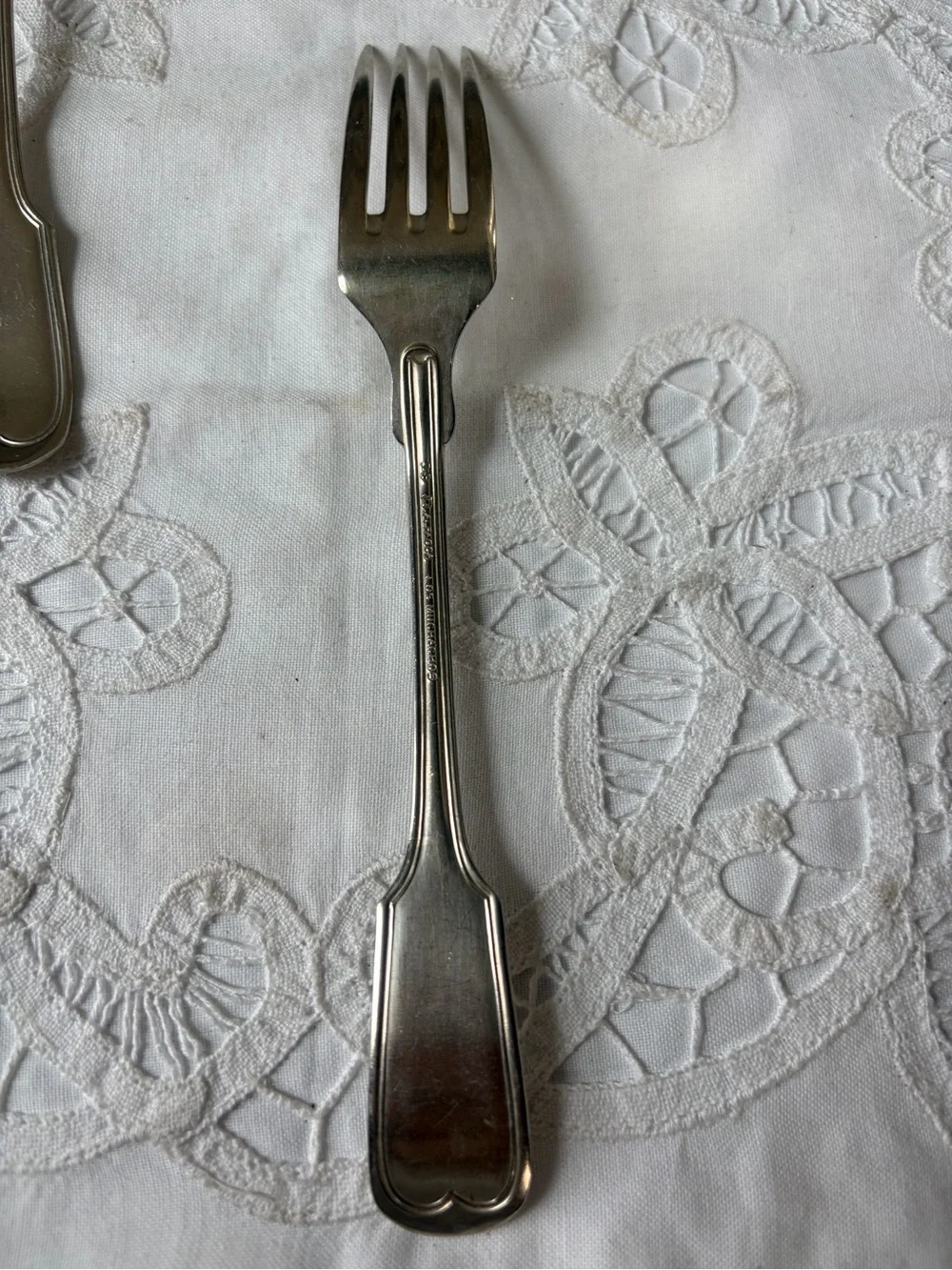 French Chinon vintage silverware Fork Alpaca Los Muchachos